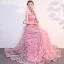 Mode Rosa Selskabskjoler 2018 Prinsesse Stjerne Broderet Rhinestone Off-The-Shoulder Ærmeløs Halterneck Lange Kjoler
