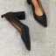 Enkla Svarta Casual Pierced Sandaler Dam 2020 Läder 7 cm Tjocka Klackar Spetsiga Sandaler