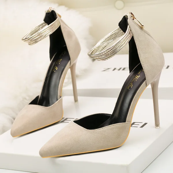 Charming Burgundy Suede Cocktail Party Womens Shoes 2020 9 cm Stiletto Heels Pointed Toe Sandals