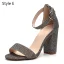 Modest / Simple Street Wear Snakeskin Print Womens Sandals 2020 Ankle Strap 10 cm Thick Heels Open / Peep Toe Sandals