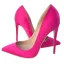 Chic / Beautiful Fuchsia Hall Satin Pumps 2020 12 cm Stiletto Heels Pointed Toe Pumps
