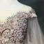 Luxe Perle Rose Robe De Soirée 2018 Princesse Appliques En Dentelle Perlage Cristal Faux Diamant Paillettes Encolure Dégagée Dos Nu 1/2 Manches Longue Robe De Ceremonie