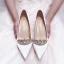 Charmant Weiß Strass Brautschuhe 2020 Leder 10 cm Stilettos Spitzschuh Hochzeit Pumps
