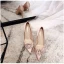 Elegant Champagne Rhinestone Wedding Shoes 2020 Leather 10 cm Stiletto Heels Pointed Toe Wedding Pumps