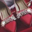 Piękne Czerwone Rhinestone Buty Ślubne 2020 Skórzany 7 cm Szpilki Szpiczaste Ślub Czółenka