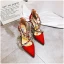 Charmant Witte Bruidsschoenen 2020 Leer Rhinestone X-Strap 10 cm Naaldhakken / Stiletto Spitse Neus Huwelijk Sandalen
