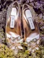 Charmant Champagne Cristal Chaussure De Mariée 2020 Faux Diamant 9 cm Talons Aiguilles À Bout Pointu Mariage Escarpins