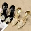 Fashion Black Prom Womens Sandals 2020 Leather Bow T-Strap Pearl Rhinestone 9 cm Stiletto Heels Pointed Toe Sandals
