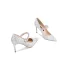 Luxe Ivoire Glitter Chaussure De Mariée 2020 Cuir Faux Diamant Perle 8 cm Talons Aiguilles À Bout Pointu Mariage Escarpins