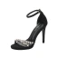 Simple Noire Vêtement de rue Sandales Femme 2020 Bride Cheville Faux Diamant 10 cm Talons Aiguilles Peep Toes / Bout Ouvert Sandales