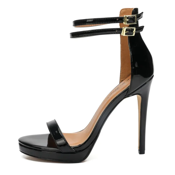 Chic / Beautiful Black Street Wear Womens Sandals 2020 Ankle Strap 11 cm Stiletto Heels Open / Peep Toe Sandals
