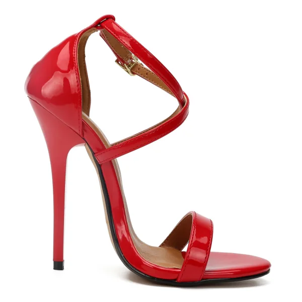 Chic / Beautiful Red Street Wear Womens Sandals 2020 X-Strap 13 cm Stiletto Heels Open / Peep Toe Sandals