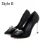 Charmant Schwarz Abend Pumps 2020 Strass Schleife 10 cm Stilettos Spitzschuh Pumps