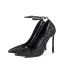 Scintillantes Noire Soirée Paillettes Escarpins 2020 Bride Cheville 12 cm Talons Aiguilles À Bout Pointu Escarpins