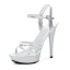 Simple Argenté Club de carnaval Sandales Femme 2020 Bride Cheville 13 cm Talons Aiguilles Peep Toes / Bout Ouvert Sandales
