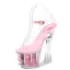Transparent Été Blanche Jardin / Extérieur Cristal Sandales Femme 2020 17 cm Talons Épais Peep Toes / Bout Ouvert Sandales