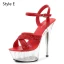 Charmant Noire Club de carnaval Paillettes Sandales Femme 2020 Bride Cheville 14 cm Talons Aiguilles Peep Toes / Bout Ouvert Sandales