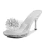 Schlicht Schwarz Strassenmode Strass Sandalen Damen 2020 9 cm Stilettos Peeptoes Sandaletten