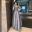 Charming Sky Blue Star Bridesmaid Dresses 2021 A-Line / Princess Spaghetti Straps Lace Sleeveless Backless Floor-Length / Long Bridesmaid Wedding Party Dresses