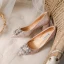 Sparkly Silver Rhinestone Wedding Shoes 2020 Sequins 7 cm Thick Heels Pointed Toe Wedding Pumps