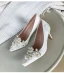 Elegant White Pearl Rhinestone Wedding Shoes 2020 7 cm Stiletto Heels Pointed Toe Wedding Pumps