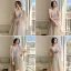 Chic / Beautiful Champagne Bridesmaid Dresses 2021 A-Line / Princess V-Neck Beading Pearl Sequins Lace Flower Short Sleeve Backless Floor-Length / Long Bridesmaid Wedding Party Dresses