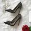 Charmant Noire Soirée Faux Diamant Escarpins 2020 Cuir Motif Peau De Serpent 12 cm Talons Aiguilles À Bout Pointu Escarpins