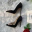 Elegant Black Prom Leather Pumps 2020 Pearl Rhinestone Butterfly 12 cm Stiletto Heels Pointed Toe Pumps