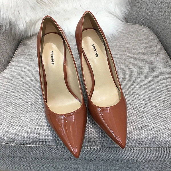 Mooie / Prachtige Bordeaux Kantoor OL Leer Pumps 2020 Lakleer 10 cm Naaldhakken / Stiletto Spitse Neus Pumps