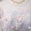 Chic / Beautiful Silver Evening Dresses  2018 A-Line / Princess Lace Flower Appliques Bow Scoop Neck Backless Short Sleeve Floor-Length / Long Formal Dresses