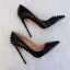 Mode Svarta Karnevalsklubb Nit Pumps 2020 Läder 10 cm Stilettklackar Spetsiga Pumps