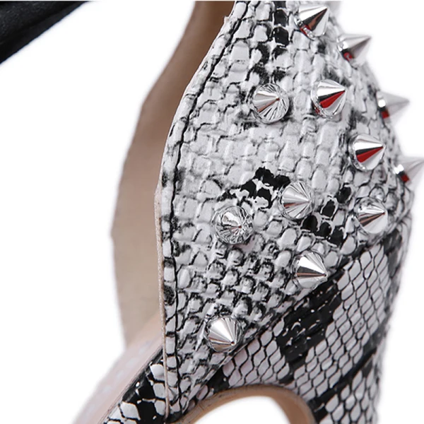 Sexy Noire Soirée Rivet Sandales Femme 2020 Noeud Bride Cheville 12 cm Talons Aiguilles À Bout Pointu Sandales