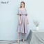 Simple Gris Robe Demoiselle D'honneur 2018 Princesse Sans Manches Dos Nu Thé Longueur Robe Pour Mariage