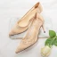 Charmant Champagne Chaussure De Mariée 2020 Cuir Faux Diamant 7 cm Talons Aiguilles À Bout Pointu Mariage Escarpins