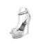 Transparent Sexy Silver Summer Cocktail Party Womens Sandals 2020 Ankle Strap 14 cm Stiletto Heels Open / Peep Toe Sandals