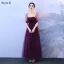 Wedding Party Dresses Bridesmaid Dresses Grape Crossed Straps Backless Bow Ankle Length Tulle Wedding Bridesmaid Fall Spring Summer Modest / Simple A-Line / Princess 2018
