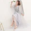 Abordable Gris Robe Demoiselle D'honneur 2018 Princesse En Dentelle Noeud Dos Nu Longueur Cheville Robe Pour Mariage