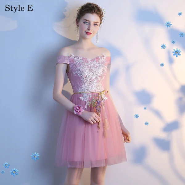 Chic / Beautiful Blushing Pink Bridesmaid Dresses 2018 A-Line / Princess Appliques Lace Bow Backless Short Wedding Party Dresses
