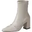Enkel Høst Hvit Casual Ankel Kvinners støvler 2020 Lær 7 cm Tykk Hæler Firkantetå Boots