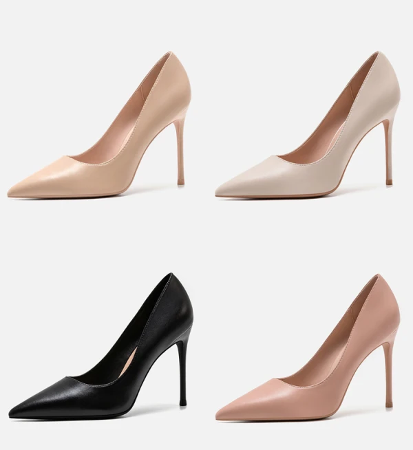 Chic / Belle Nues Bureau OL Escarpins 2020 Cuir 10 cm Talons Aiguilles À Bout Pointu Escarpins