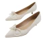 Elegant Ivory Pearl Bow Wedding Shoes 2020 3 cm Stiletto Heels Low Heel Pointed Toe Wedding Pumps