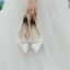 Charmant Ivoire Chaussure De Mariée 2020 Cuir Perle Faux Diamant 7 cm Talons Aiguilles À Bout Pointu Mariage Escarpins