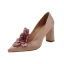 Chinese style Red Lace Appliques Wedding Shoes 2020 Leather Rhinestone 8 cm Thick Heels Pointed Toe Wedding Pumps