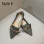 Sparkly Gradient-Color Prom Flat Womens Shoes 2020 Sequins Bow Pointed Toe Heels