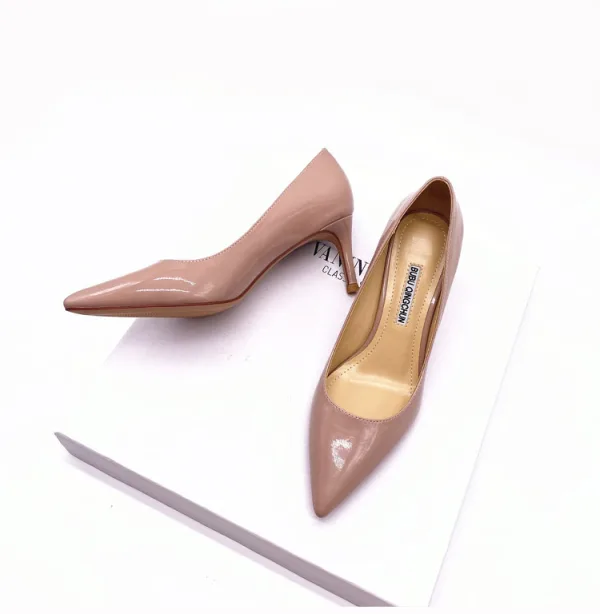 Modest / Simple Black Office OL Leather Pumps 2020 Patent Leather 8 cm Stiletto Heels Pointed Toe Pumps