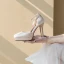 Schöne Champagner Brautschuhe 2020 Knöchelriemen 11 cm Stilettos Spitzschuh Hochzeit Sandaletten
