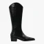 Fashion Beige Street Wear Mid Calf Womens Boots 2020 Leather 4 cm Thick Heels Low Heel Pointed Toe Boots