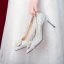 Elegant Charming Silver Lace Wedding Shoes 2020 Pearl Rhinestone 8 cm Stiletto Heels Pointed Toe Wedding Pumps