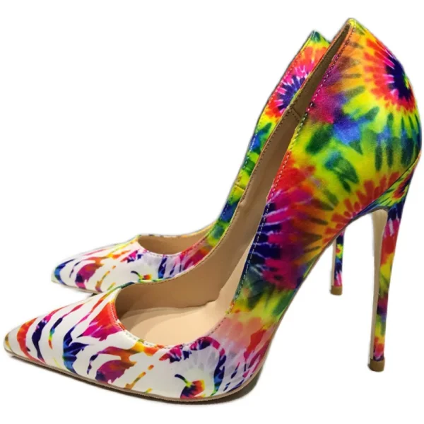 Chic / Beautiful Multi-Colors Printing Outdoor / Garden Pumps 2020 12 cm Stiletto Heels Pointed Toe Pumps