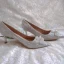 Elegant Vintage / Retro Silver Glitter Wedding Shoes 2020 Leather Crystal Pearl 5 cm Stiletto Heels Pointed Toe Wedding Pumps